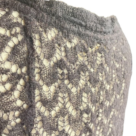 Free People Women's Black Wool Blend Loose Knit Crochet Top Size Medium - Picture 4 of 9